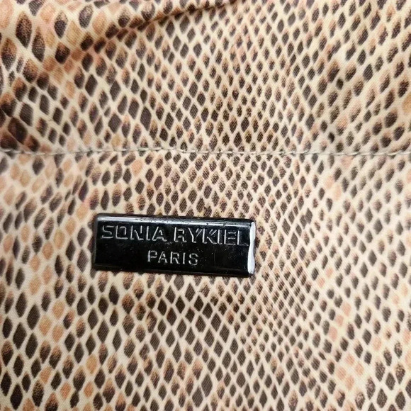 Sonia Rykiel Hand/Shoulder/Crossbody Snake Print Drawstring Nylon Bag - Picture 8 of 11